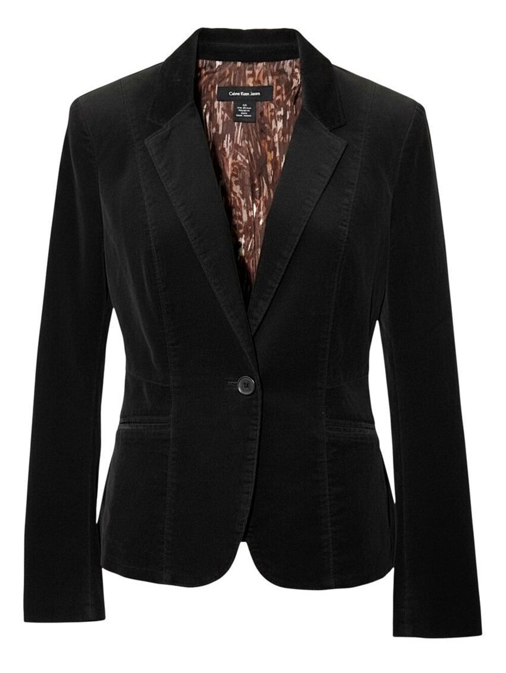 CALVIN KLEIN Womens (L) Dark Brown Cotton Pin-wale Corduroy Blazer Jacket Lined